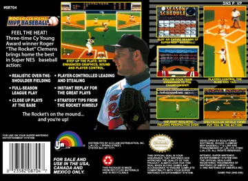 Roger Clemens' MVP Baseball (USA) (Beta) box cover back